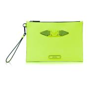 Zwarte clutch met rits en Medusa-logo Versace , Green , Dames