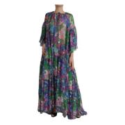 Bloemen Zijden Maxi Jurk Dolce & Gabbana , Multicolor , Dames