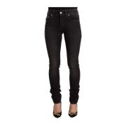 Elegante Zwarte Slim Fit Jeans met Middelhoge Taille Gianfranco Ferré ...