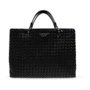 Leren shopper tas Emporio Armani , Black , Dames