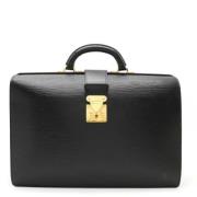 Pre-owned Leather briefcases Louis Vuitton Vintage , Black , Heren