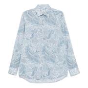 Blauw Bedrukt Shirt voor Mannen Etro , Blue , Heren