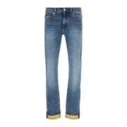 Stretch Denim Jeans Versace , Blue , Heren