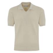 Gebreide katoenen poloshirt wit Brunello Cucinelli , Beige , Heren