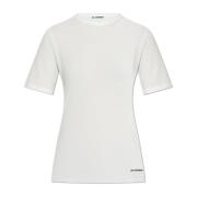 T-shirt met logo Jil Sander , White , Dames