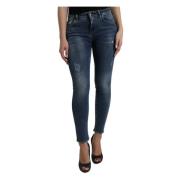 Blauwe Elegante Stretch Jeans Dolce & Gabbana , Blue , Dames