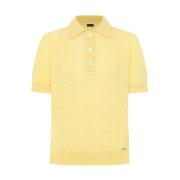 Lente Dag Gebreide Poloshirt Kiton , Yellow , Dames