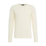 Witte Crewneck Gebreide Kleding Ss25 Roberto Collina , Beige , Heren