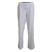 Elegante wijde pijp katoenen broek John Galliano , White , Heren