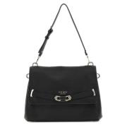 Stijlvolle Schoudertas met Flap Guess , Black , Dames