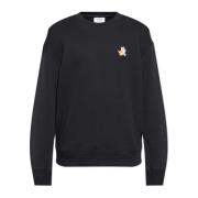 Sweatshirt met Logo Maison Kitsuné , Black , Heren