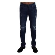 Luxe Mainline Denim Jeans Blauw Dolce & Gabbana , Blue , Heren