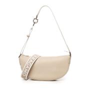 Beige Schoudertas met Metalen Rits Salvatore Ferragamo , Beige , Dames