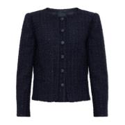 Tweed jas Emporio Armani , Blue , Dames