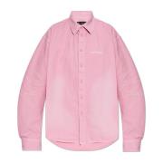 Shirt met logo Balenciaga , Pink , Dames