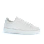 Witte Leren Sneakers voor Mannen Woolrich , White , Heren