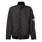 Zwarte Bomberjack met Nylon Details Stone Island , Black , Heren