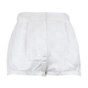 Shorts met rits en logodetail Elisabetta Franchi , White , Dames