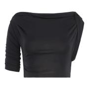 Gerimpelde Crop Top Jacquemus , Black , Dames