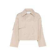 Oversized Jas met Wijde Mouwen Karen by Simonsen , Beige , Dames