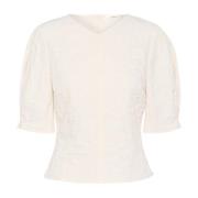 Witte Whisper Pofmouw Blouse InWear , White , Dames