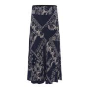 Grafische Paisley Rok Elastische Taille Part Two , Multicolor , Dames