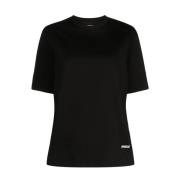 Casual Katoenen T-Shirt Jil Sander , Black , Dames