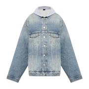 Denim Jas met Capuchon Balenciaga , Blue , Heren