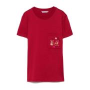 Rode T-shirt met Zak Max Mara , Red , Dames