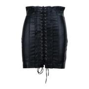 Korte Jurk met Vierkante Halslijn Aniye By , Black , Dames