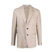 Beige Wolblend Blazer Tagliatore , Beige , Heren