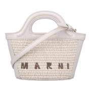 Tropicalia Micro Tas met Rafia Panelen Marni , Beige , Dames