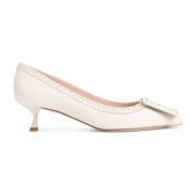 Nude Leren Pumps Elegante Hakken Roger Vivier , Beige , Dames