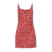 Gedrapeerde jurk met bloemmotief Versace , Red , Dames