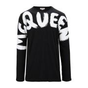 Heren Katoenen Longsleeve T-shirt Alexander McQueen , Black , Heren