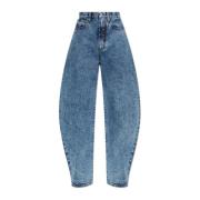 Gestreepte jeans Alaïa , Blue , Dames