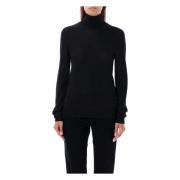 Zwart Gebreid Micro Cassandra Highneck Sweater Saint Laurent , Black ,...