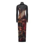 Rode Coltrui Jurk Pigalle Print Jean Paul Gaultier , Multicolor , Dame...