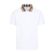 Wit T-shirt Herenmode Stijl Burberry , White , Heren