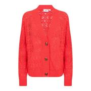 Flame Scarlet Gebreide Vest Saint Tropez , Red , Dames