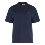 Katoenen T-shirt met Contrasterend Logo Autry , Blue , Dames