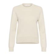 Wit Melange Gebreide Trui InWear , Beige , Dames