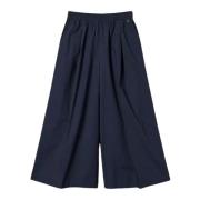 Blauwe Cropped Katoenen Broek Actitude Collectie Twinset , Blue , Dame...