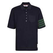 Piqué Gebreide Borstzak Polo Thom Browne , Blue , Heren