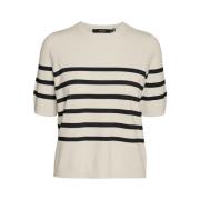 Korte Mouw Pullover Berken/Zwart Vero Moda , Multicolor , Dames