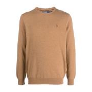 Latte Brown Heather Pullover Polo Ralph Lauren , Brown , Heren