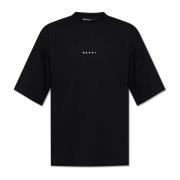 T-shirt met logo Marni , Black , Heren