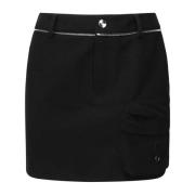 Zwarte katoenen canvas rok met rits Moncler , Black , Dames