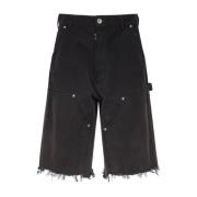 Zwarte Denim Shorts Met Distressed Look Maison Margiela , Black , Here...