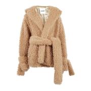 Faux Fur Midi Coat Darkpark , Beige , Dames